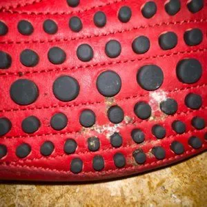 Gucci | Shoes | Gucci Red Leather Diamante Drive Shoes Good  display picture 3